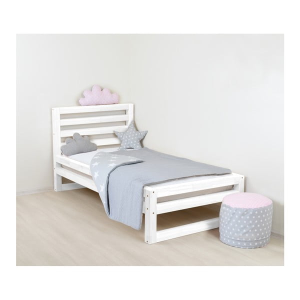 Dziecięce białe drewniane łóżko 1-osobowe Benlemi DeLuxe, 160x120 cm