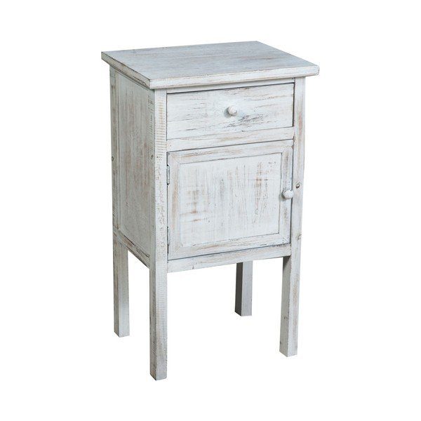 Biała drewniana szafka nocna Biscottini Bedside-image-1