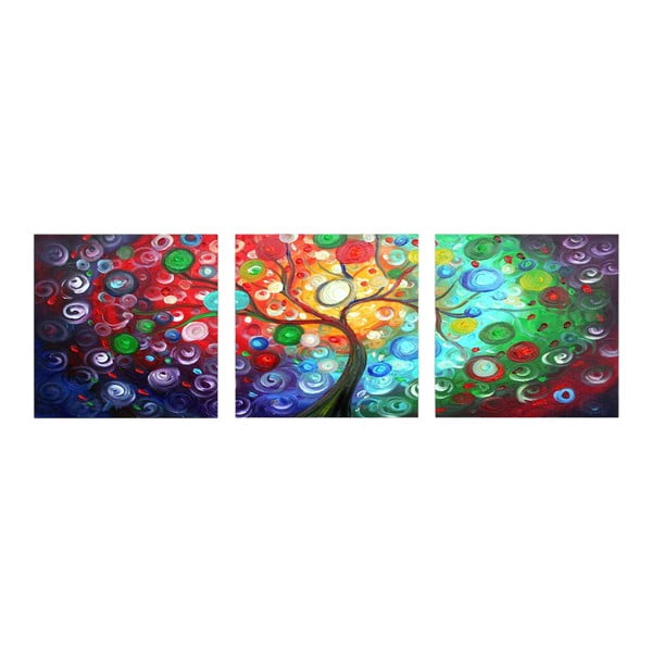 Obrazy zestaw 3 szt. 30x30 cm Tree of Life – Wallity