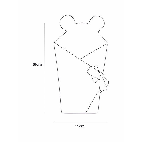 Beżowy rożek niemowlęcy sztruksowy 35x65 cm – Meowbaby-image-2