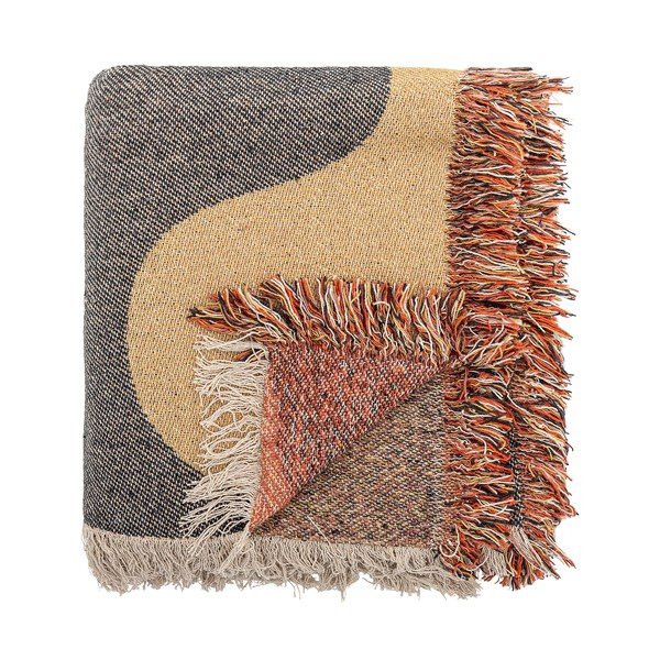 Brązowy koc z bawełny z recyklingu 130x160 cm Arni – Bloomingville-image-3