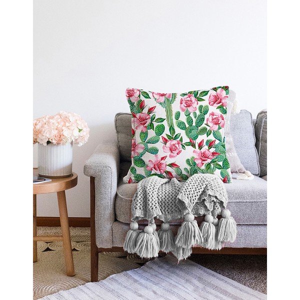 Poszewka na poduszkę z domieszką bawełny Minimalist Cushion Covers Blooming Cactus, 55x55 cm-image-2