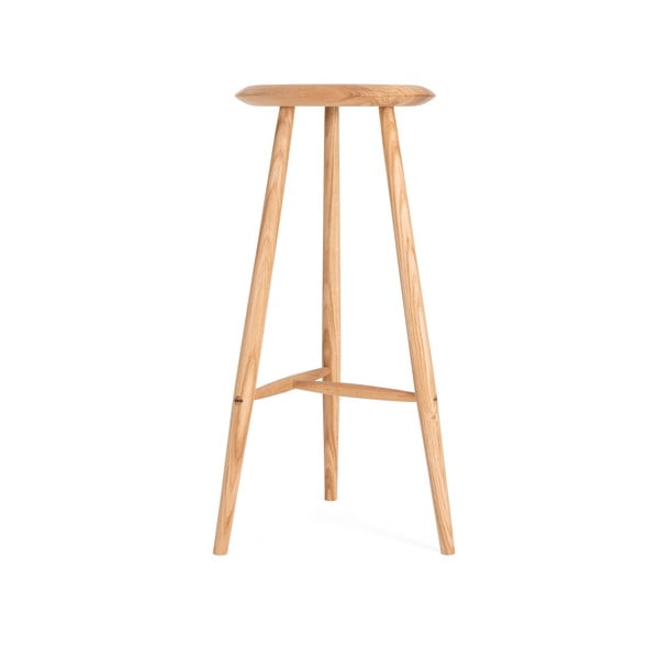 Hoker z litego drewna dębowego w naturalnym kolorze (wysokość siedziska 75 cm) Blanc – Gazzda