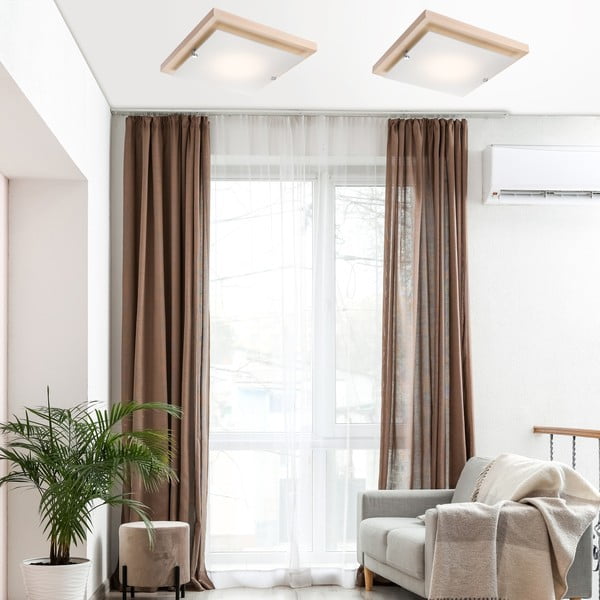 Lampa sufitowa w brązowo-naturalnym kolorze 30x30 cm Pedro – LAMKUR-image-1