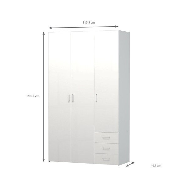 Biała szafa Evegreen House Spark, wys. 200,4 cm-image-3