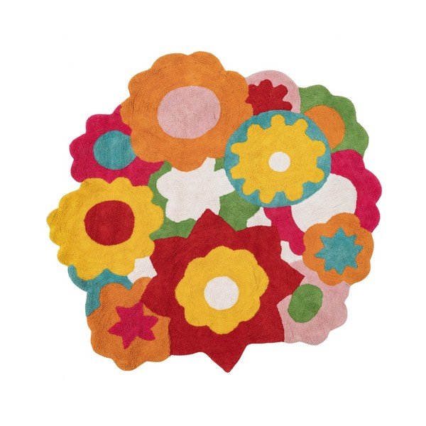 Bawełniany dywan dziecięcy ø 150 cm Flowers – Ixia