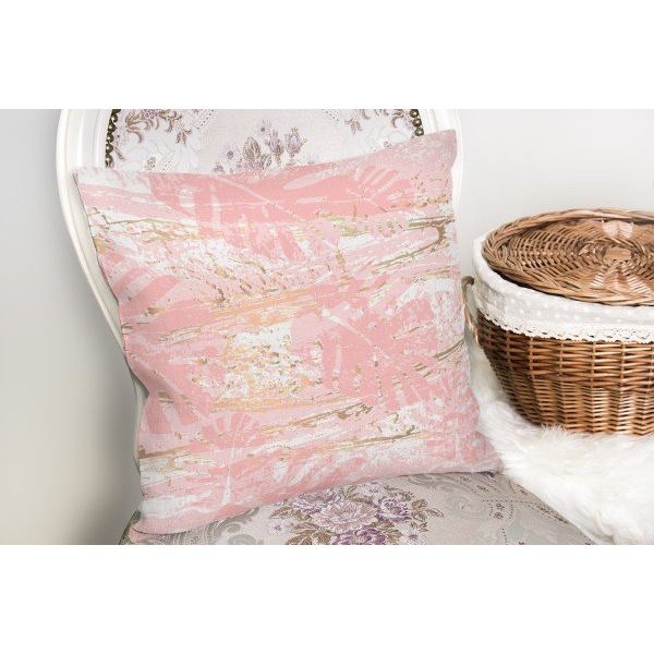 Poszewka na poduszkę Minimalist Cushion Covers Pink Leafes Brush, 45x45 cm-image-1