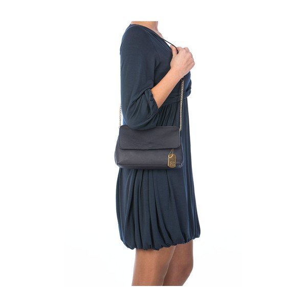 Skórzana torebka Federica Bassi Envelope Navy-image-4
