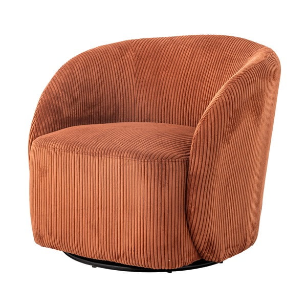 Pomarańczowy sztruksowy fotel typu uszak Pradi – Bloomingville-image-4