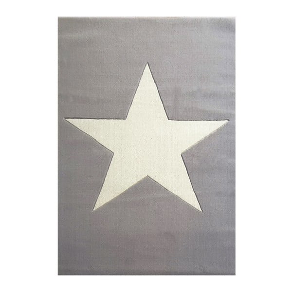 Szary dywan dziecięcy z wełny Happy Rugs Superstar, 160x230 cm