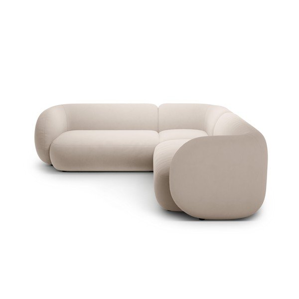 Beżowy aksamitny narożnik Kate – Micadoni -image-2