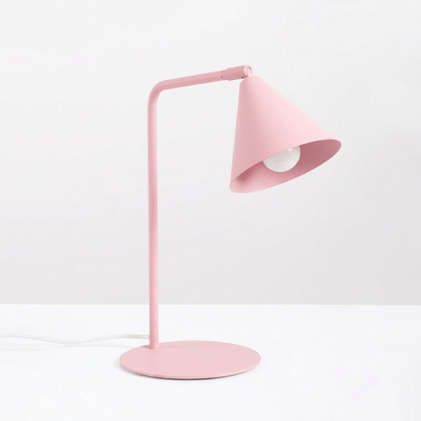 Różowa stalowa lampa stołowa z elastyczną konstrukcją (wysokość 35 cm) Zylo – Sollux-image-4