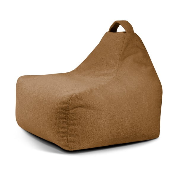 Brązowy dziecięcy worek do siedzenia z materiału bouclé Game Amuse – SLOWDOWN