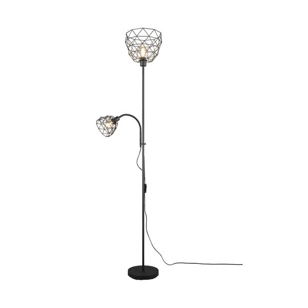 Czarna lampa stojąca z metalowym kloszem (wys. 180 cm) Haval – Trio-image-1