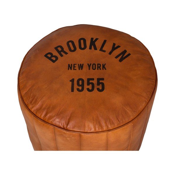 Koniakowy skórzany puf Brooklyn – Antic Line-image-1