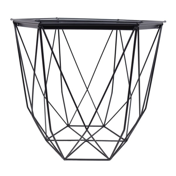 Czarny metalowy stolik ogrodowy Ewax Web, ⌀ 39 cm