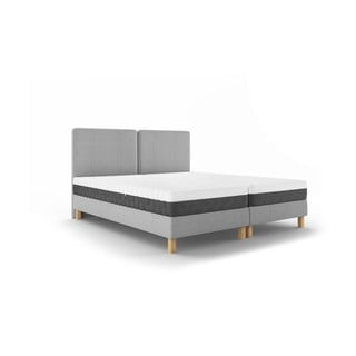 Jasnoszare łóżko dwuosobowe Mazzini Beds Lotus, 160x200 cm