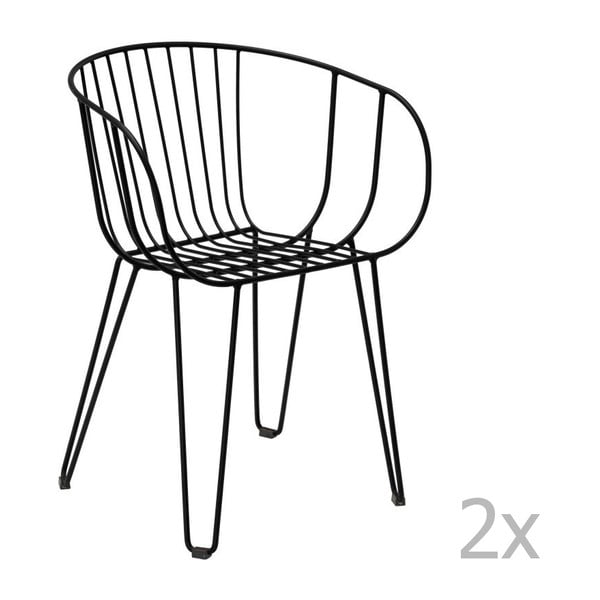 Zestaw 2 czarnych krzeseł ogrodowych Isimar Olivo