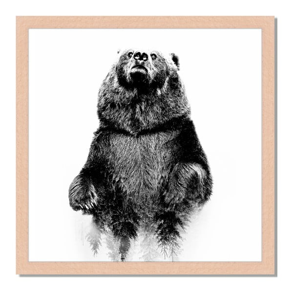 Obraz w ramie Liv Corday Scandi Bear, 40x40 cm