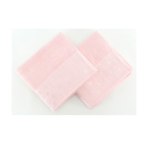 Komplet 2 ręczników Kalp Pink, 50x90 cm