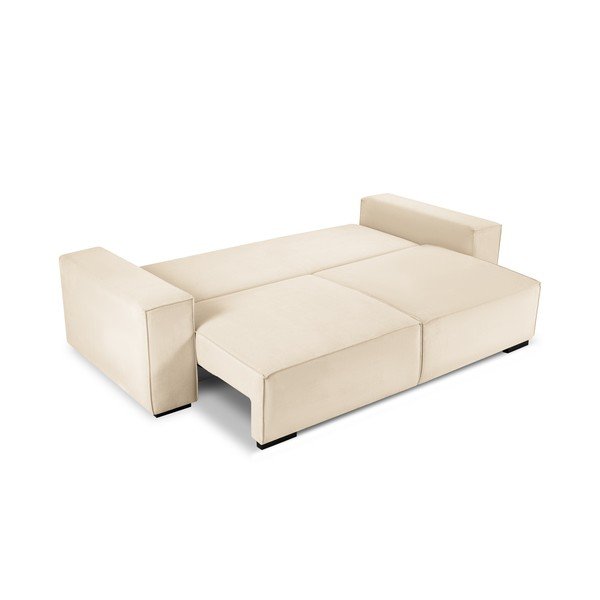 Beżowa sztruksowa rozkładana sofa Mazzini Sofas Azalea-image-3