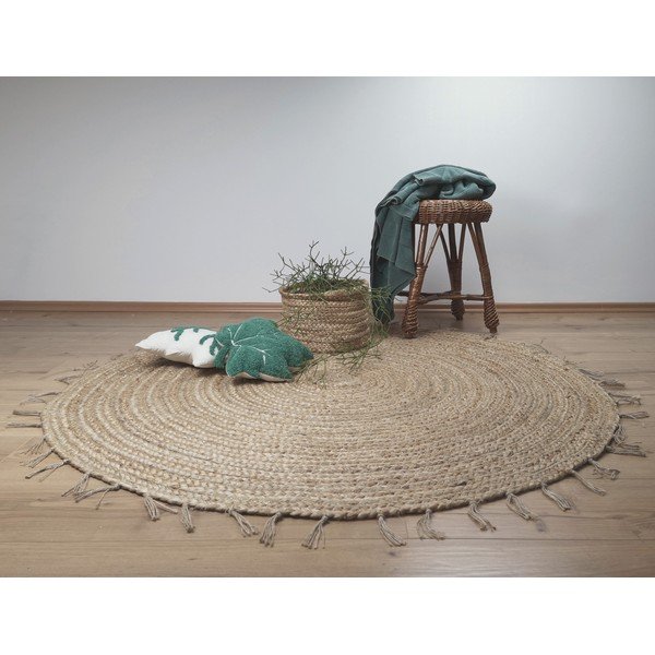 Brązowy dywan wykonany ręcznie Nattiot Abha, ø 140 cm-image-1