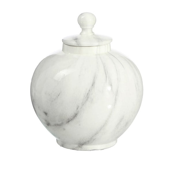 Ceramiczny pojemnik imitujący marmur Ixia Calderon, wysokość 22,5 cm