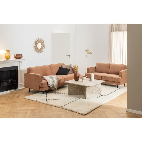 Beżowy marmurowy stolik 90x90 cm Vega – Actona-image-2