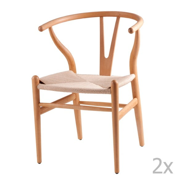 Zestaw 2 drewnianych krzeseł do jadalni sømcasa Ada