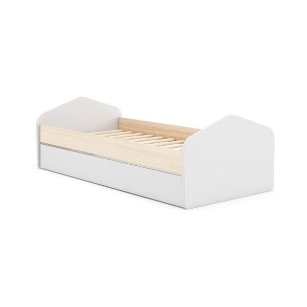 Białe łóżko dziecięce w dekorze sosny z wysuwanym łóżkiem 90x200 cm Estefania – Marckeric-image-2