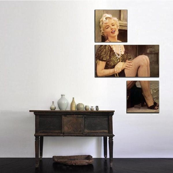 Trzyczęściowy obraz Asymetric Marilyn, 45x90 cm