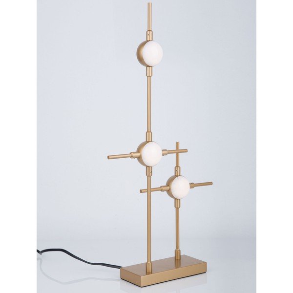 Metalowa lampa stołowa LED w kolorze złota z kloszem ze szkła akrylowego (wysokość 52 cm) Atomo – Nova Luce-image-1