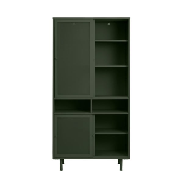Ciemnozielona metalowa szafka z drzwiami przesuwnymi 90x180x40 cm Veep – Unique Furniture-image-4