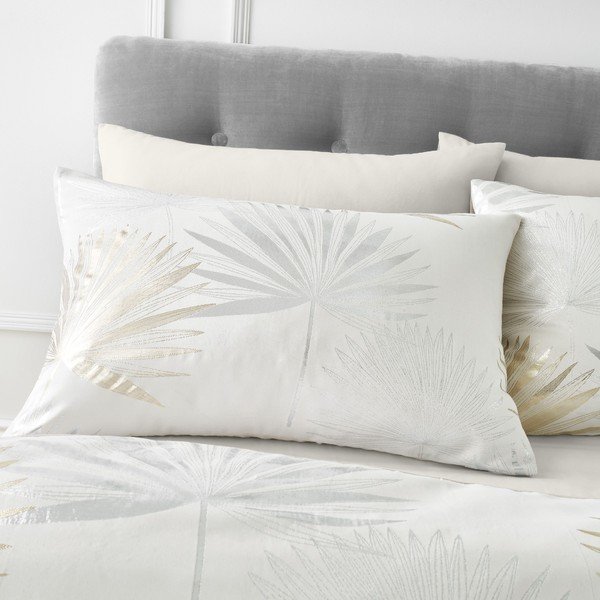 Kremowa pościel dwuosobowa 200x200 cm Luxe Palm – Catherine Lansfield-image-1