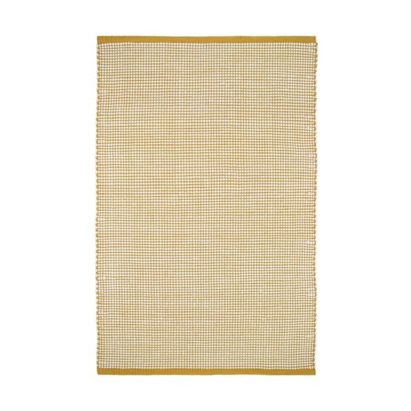 Żółty dywan z domieszką wełny 170x110 cm Bergen – Nattiot