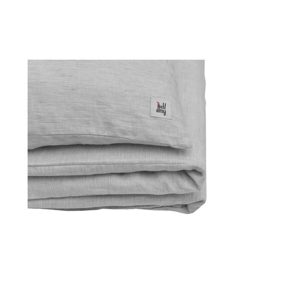 Szara lniana pościel dziecięca BELLAMY Stripes, 140x200 cm-image-4