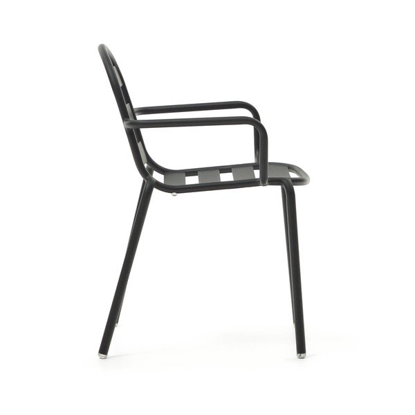 Ciemnoszare metalowe krzesła ogrodowe zestaw 4 szt. Joncols – Kave Home-image-2