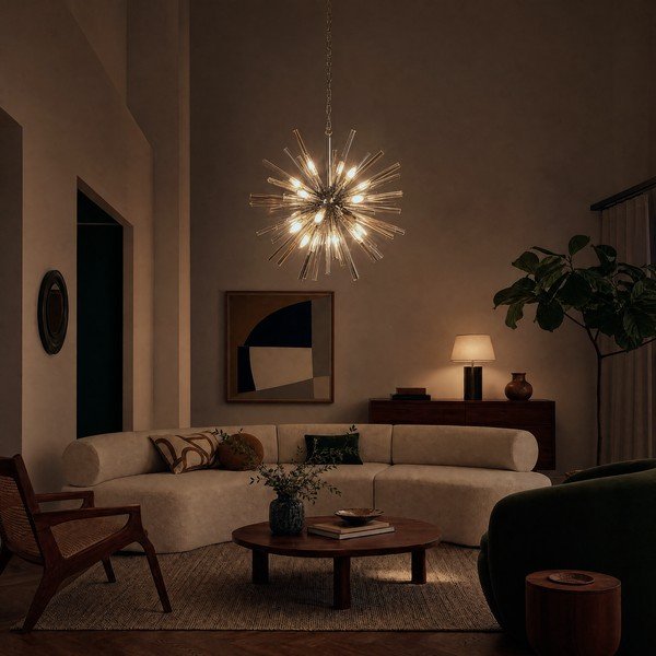 Metalowa lampa wisząca ze szklanym kloszem ø 75 cm Karlo – Premier Housewares-image-2