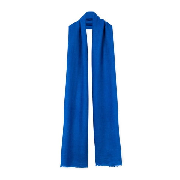 Niebieski szal kaszmirowy Bel cashmere Julia, 200x67 cm