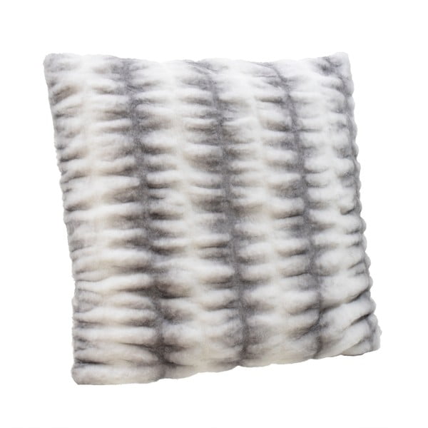 Biało-szara poduszka InArt Furry, 60x60 cm