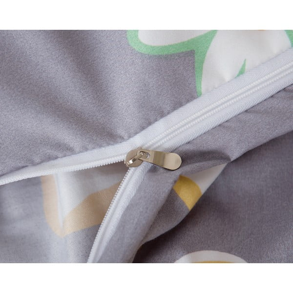 Pomarańczowo-szara pościel jednoosobowa z mikrosatyny 3-częściowa 140x200 cm Grace – My House-image-4