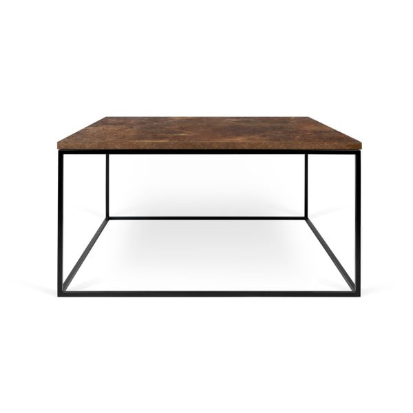Brązowy stolik z czarnymi nogami TemaHome Gleam, 75x75 cm