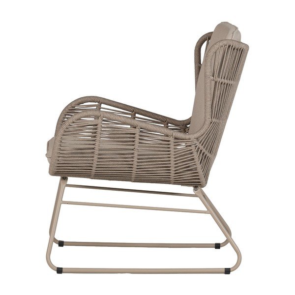 Beżowy metalowy/tapicerowany fotel ogrodowy Grace – WOOOD-image-3