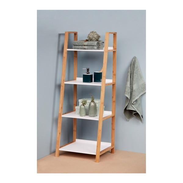 Bambusowy regał łazienkowy z 4 półkami Wenko Finja-image-1
