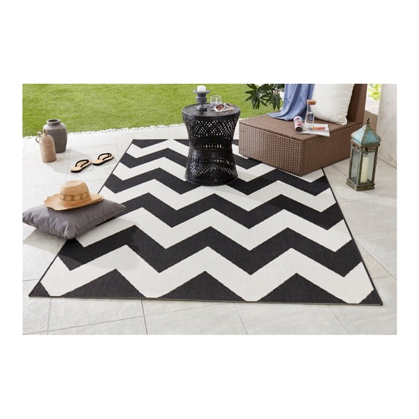 Czarno-biały dywan odpowiedni na zewnątrz Bougari Unique, 120x170 cm-image-1