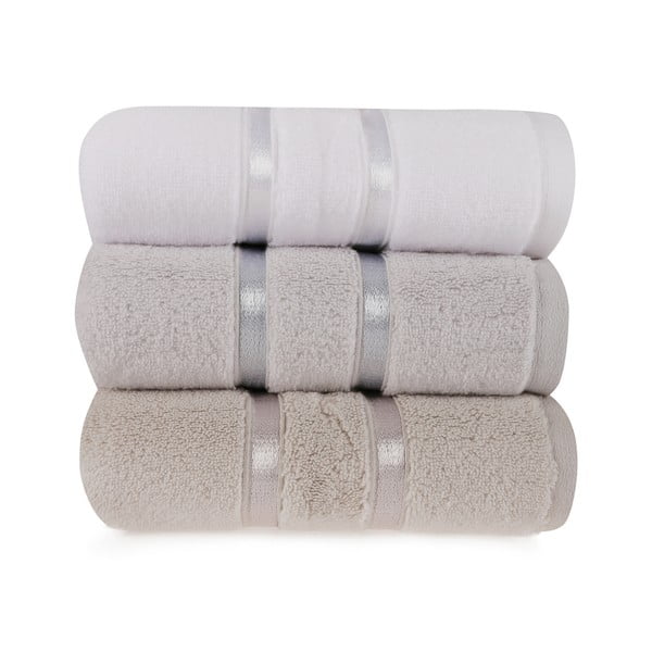 Zestaw 3 beżowych bawełnianych ręczników Hobby Dolce, 50x90 cm