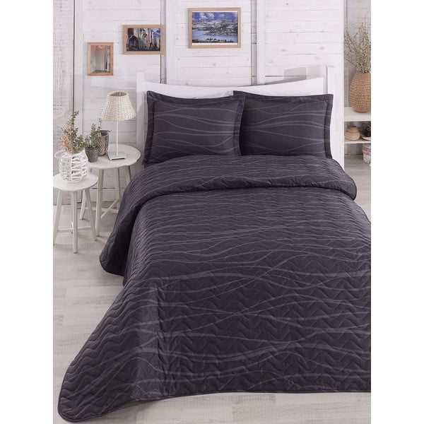 Pikowana narzuta na łóżko Eponj Home Verda Grey, 250x200 cm