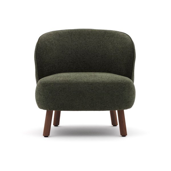 Fotel z tkaniny szenilowej w kolorze khaki Ulit – Kave Home-image-2