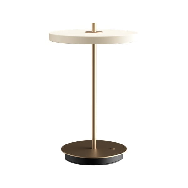 Biała lampa stołowa LED ze ściemniaczem i metalowym kloszem (wysokość 31 cm) Asteria Move – UMAGE