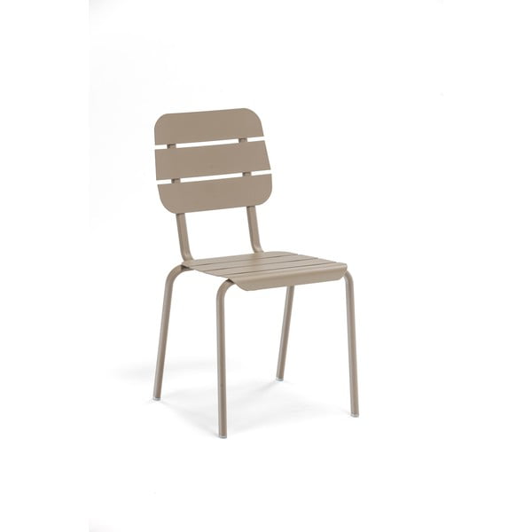 Brązowobeżowe metalowe krzesła ogrodowe zestaw 4 szt. Alicante – Ezeis